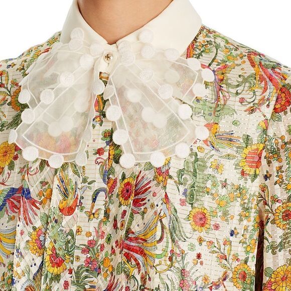 Tory Burch Printed Silk Botanical Dress, NWT - Picture 10 of 11